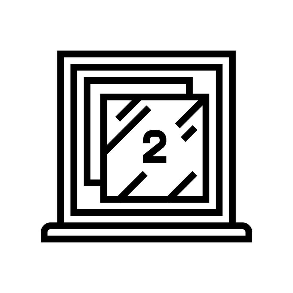 double pane windows energy conservation line icon vector illustration