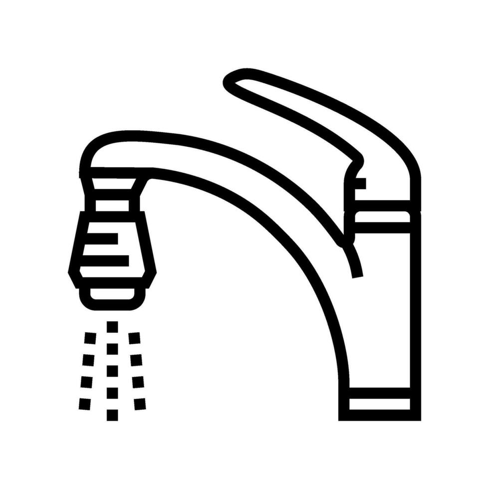 low flow water fixtures energy line icon vector illustration