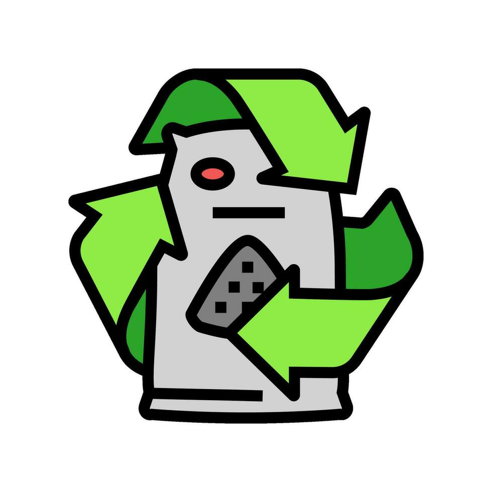 recycled materials green building color icon vector illustration