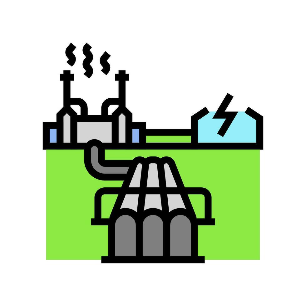 infrastructure geothermal energy color icon vector illustration