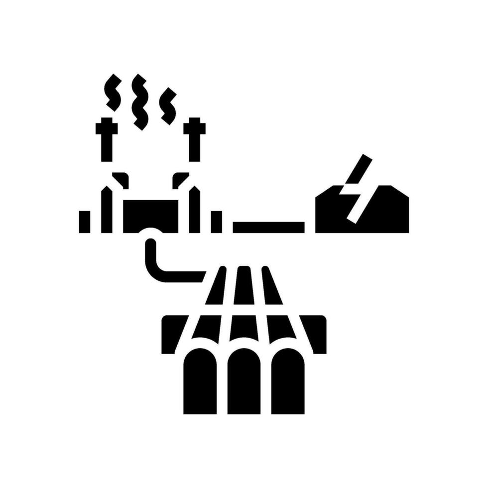 infrastructure geothermal energy glyph icon vector illustration