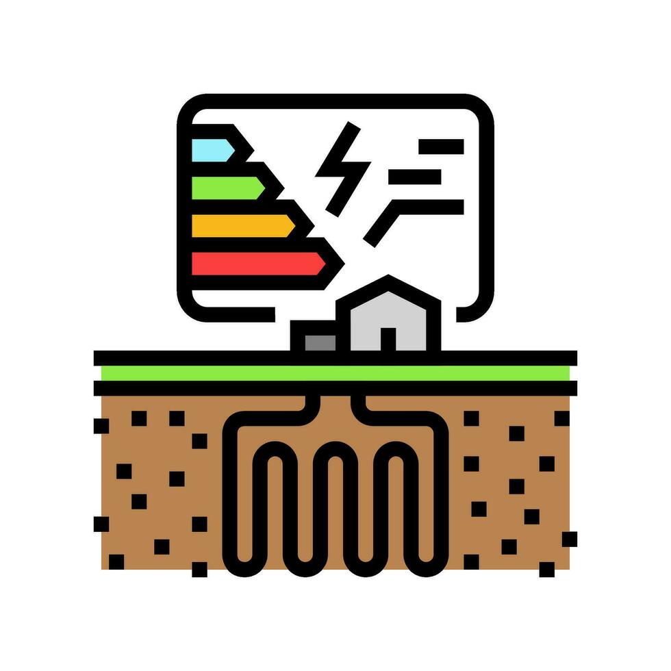 energy efficiency geothermal color icon vector illustration
