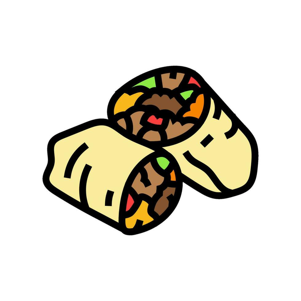 burritos mexicano cocina color icono vector ilustración