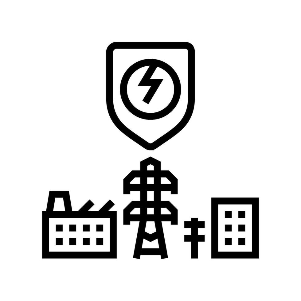 energy flow control electric grid line icon vector illustration