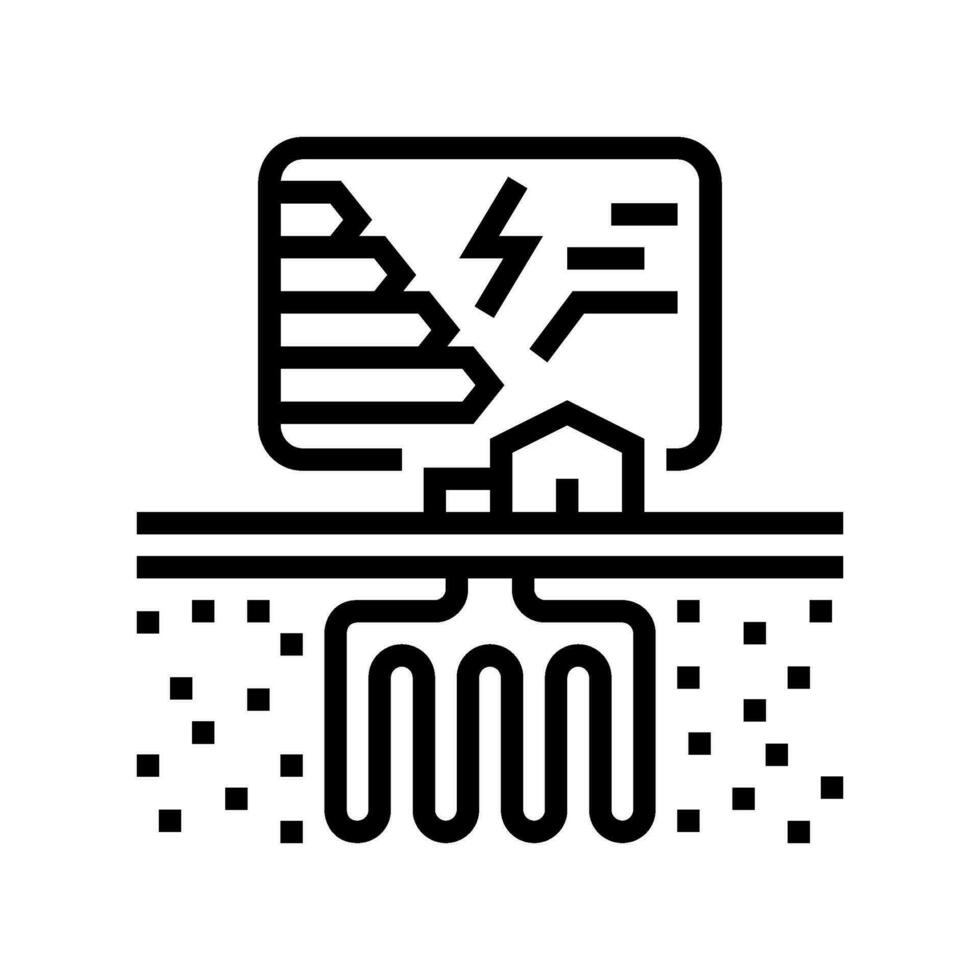 energy efficiency geothermal line icon vector illustration