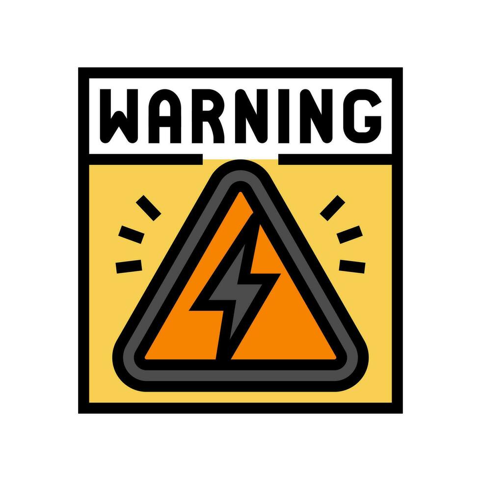 high voltage warning electric grid color icon vector illustration