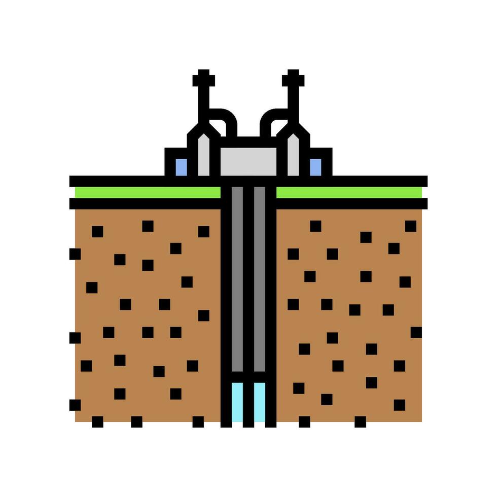 well geothermal energy color icon vector illustration