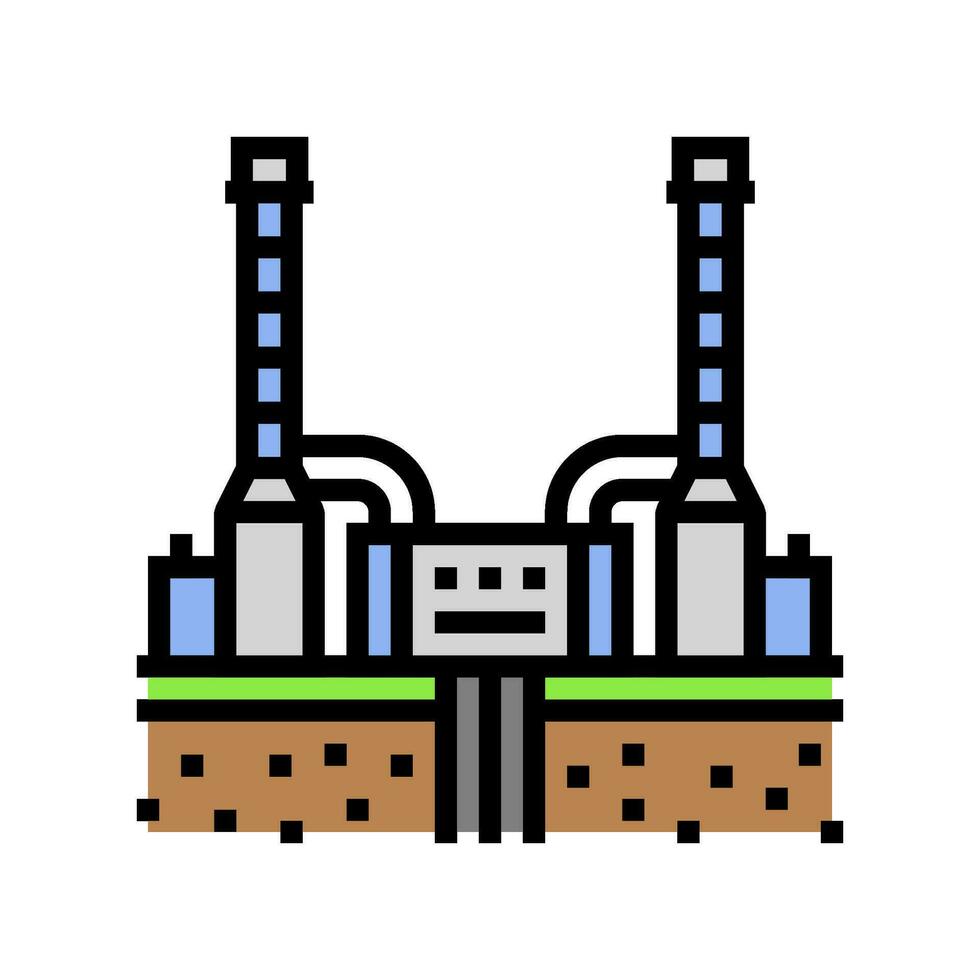 plant geothermal energy color icon vector illustration