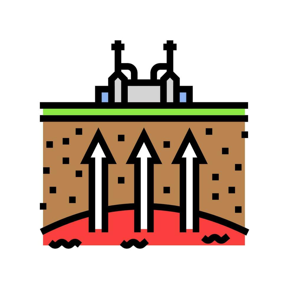 power geothermal energy color icon vector illustration
