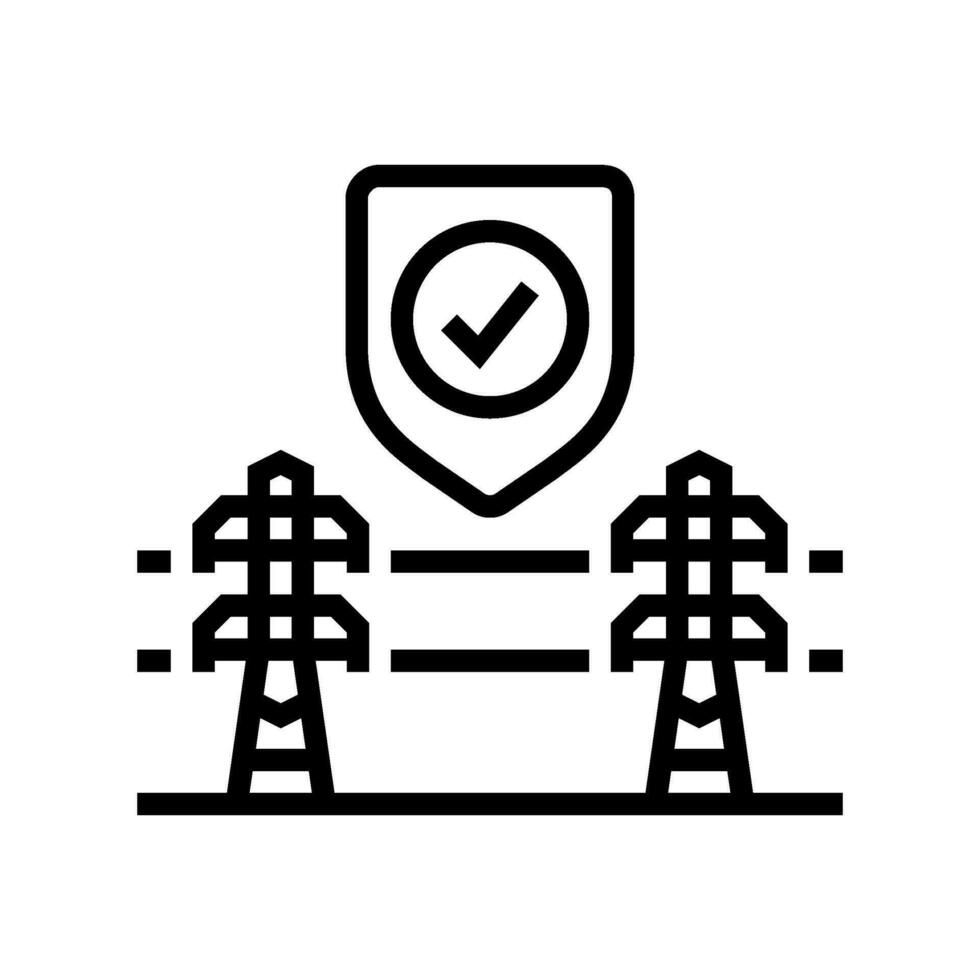 reliability electric grid line icon vector illustration