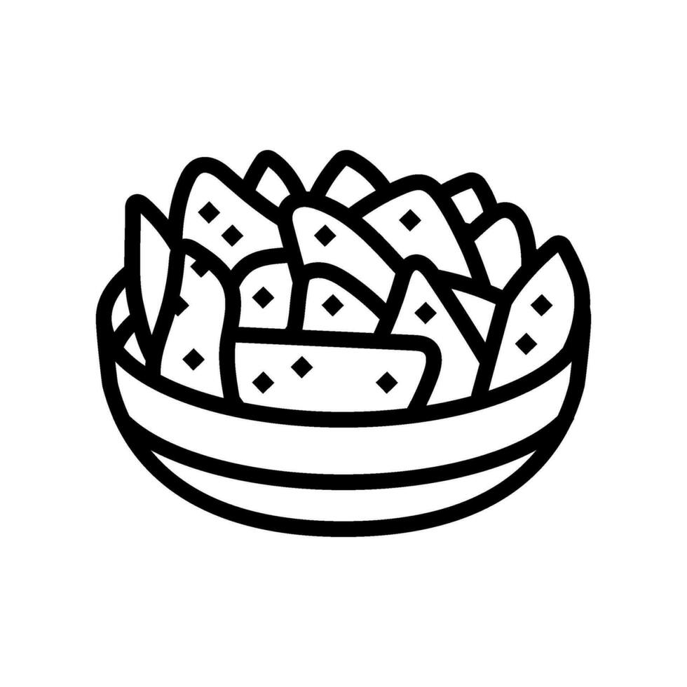 nachos mexicano cocina línea icono vector ilustración