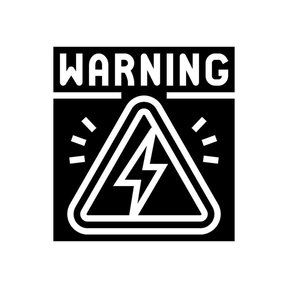 high voltage warning electric grid glyph icon vector illustration