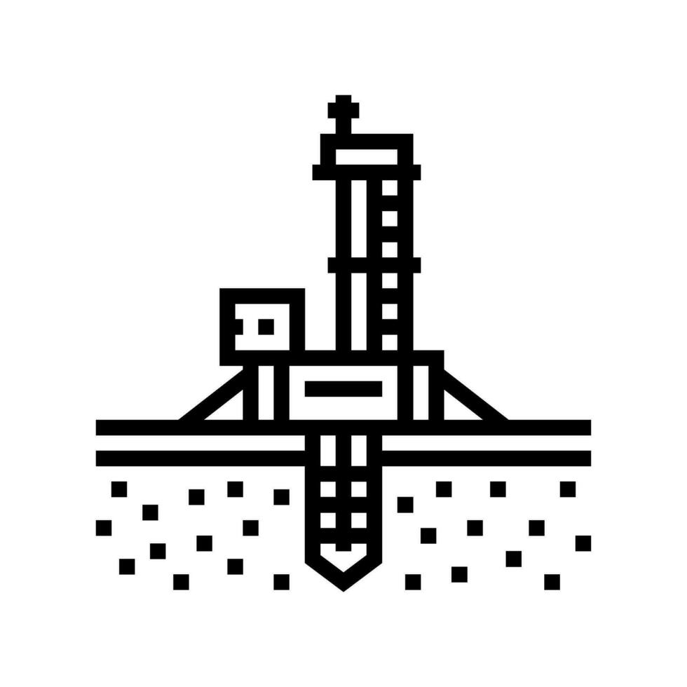 drilling geothermal energy line icon vector illustration