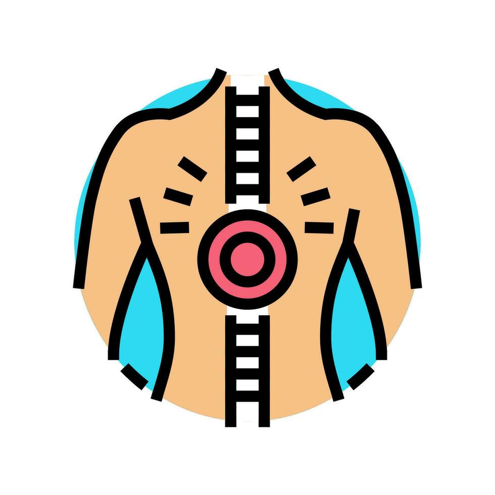 backache osteoporosis symptom color icon vector illustration