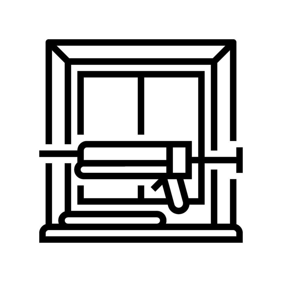 sealed windows energy conservation line icon vector illustration