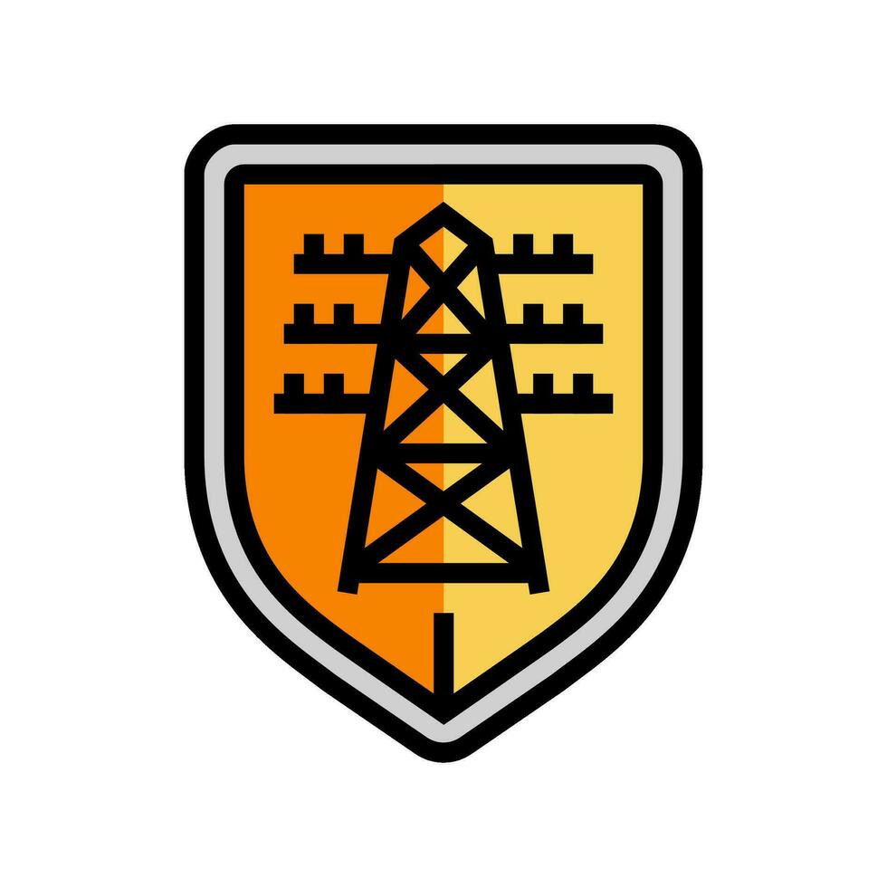 security electric grid color icon vector illustration