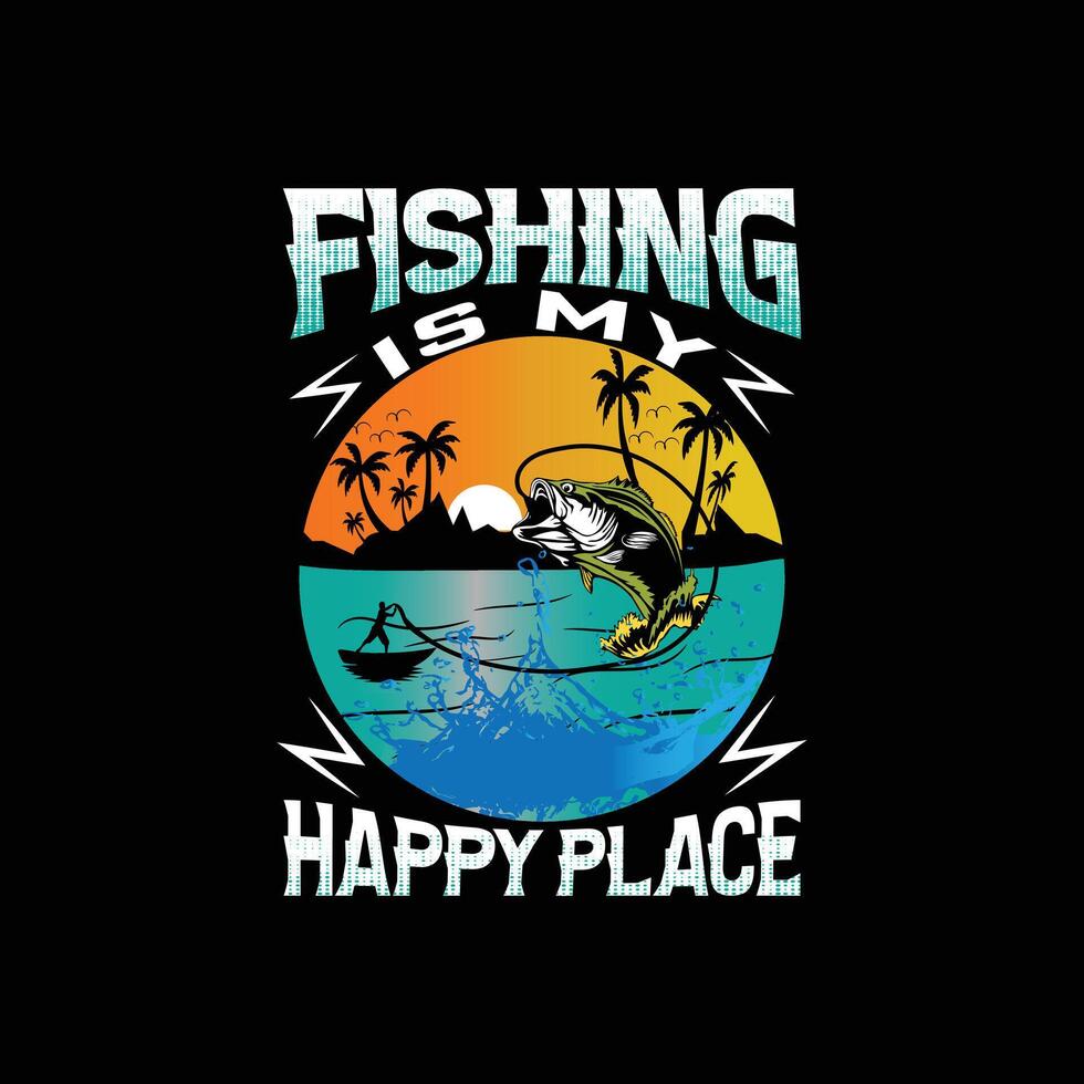 Fishing t shirt design vector