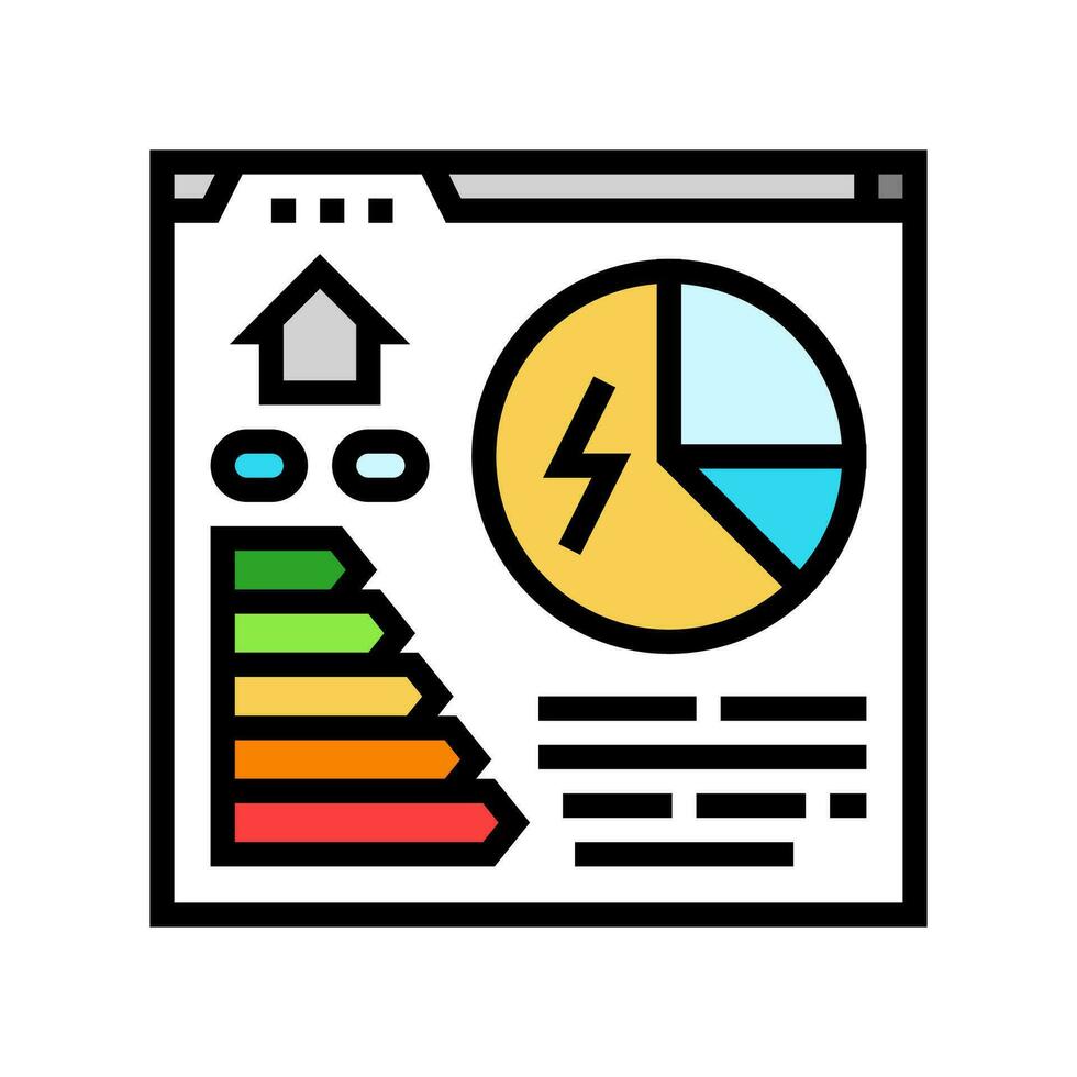 revisión de cuentas energía conservación color icono vector ilustración