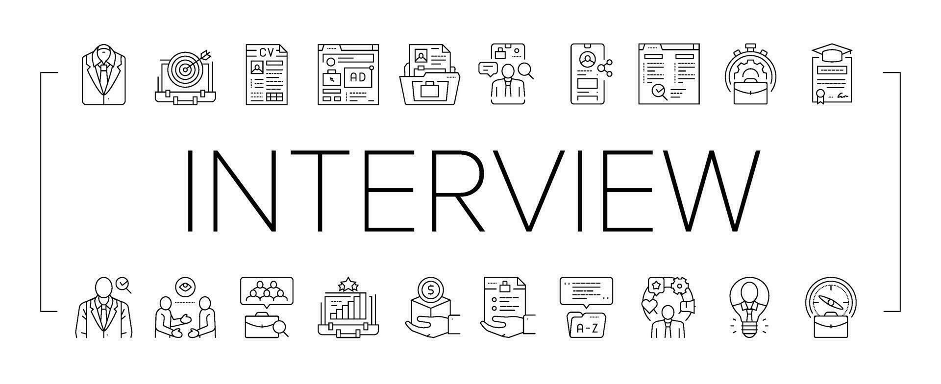 interview job business employee icons set vector