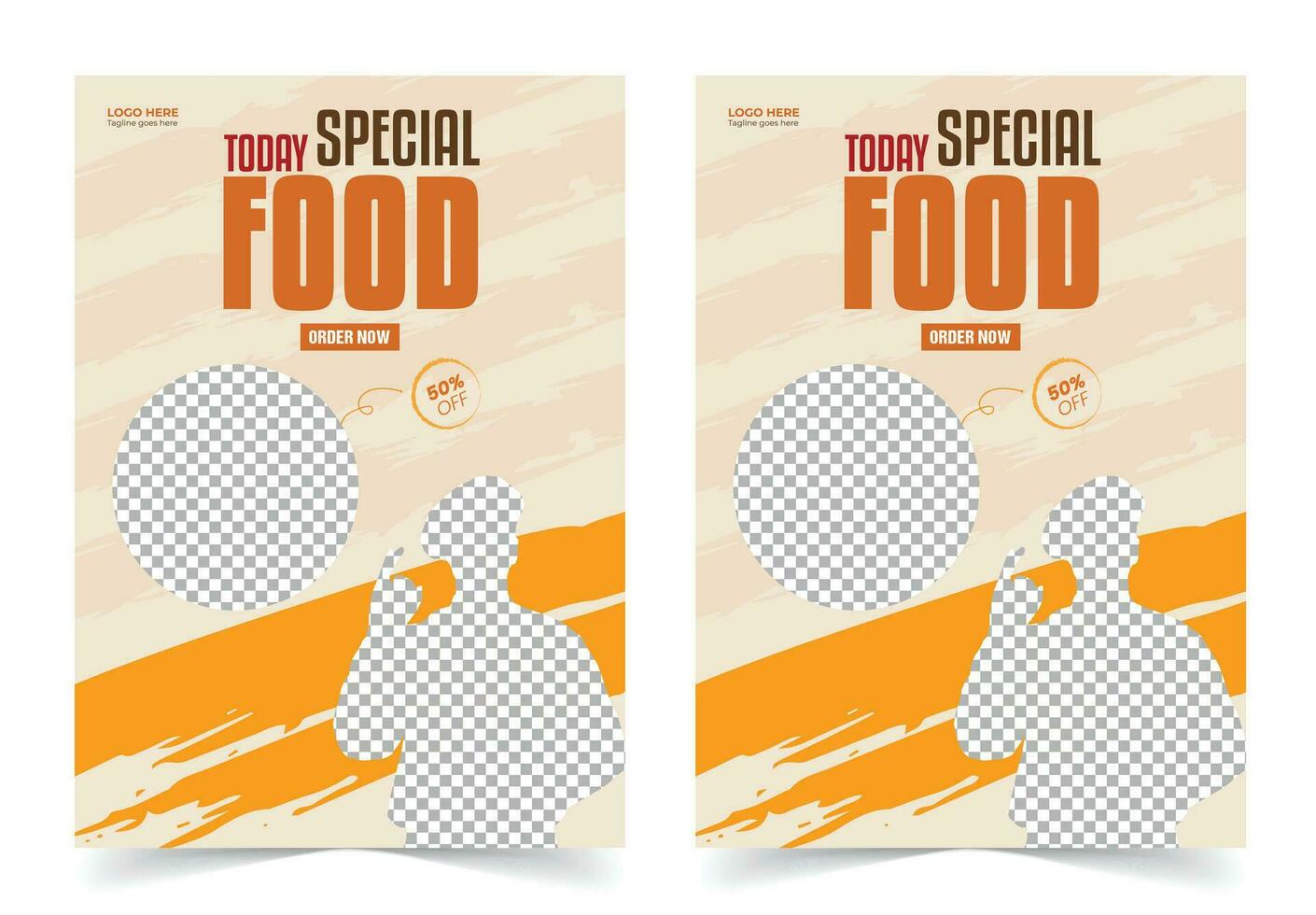 a4 Talla póster volantes con especial comida menú diseño espacio para foto antecedentes vector