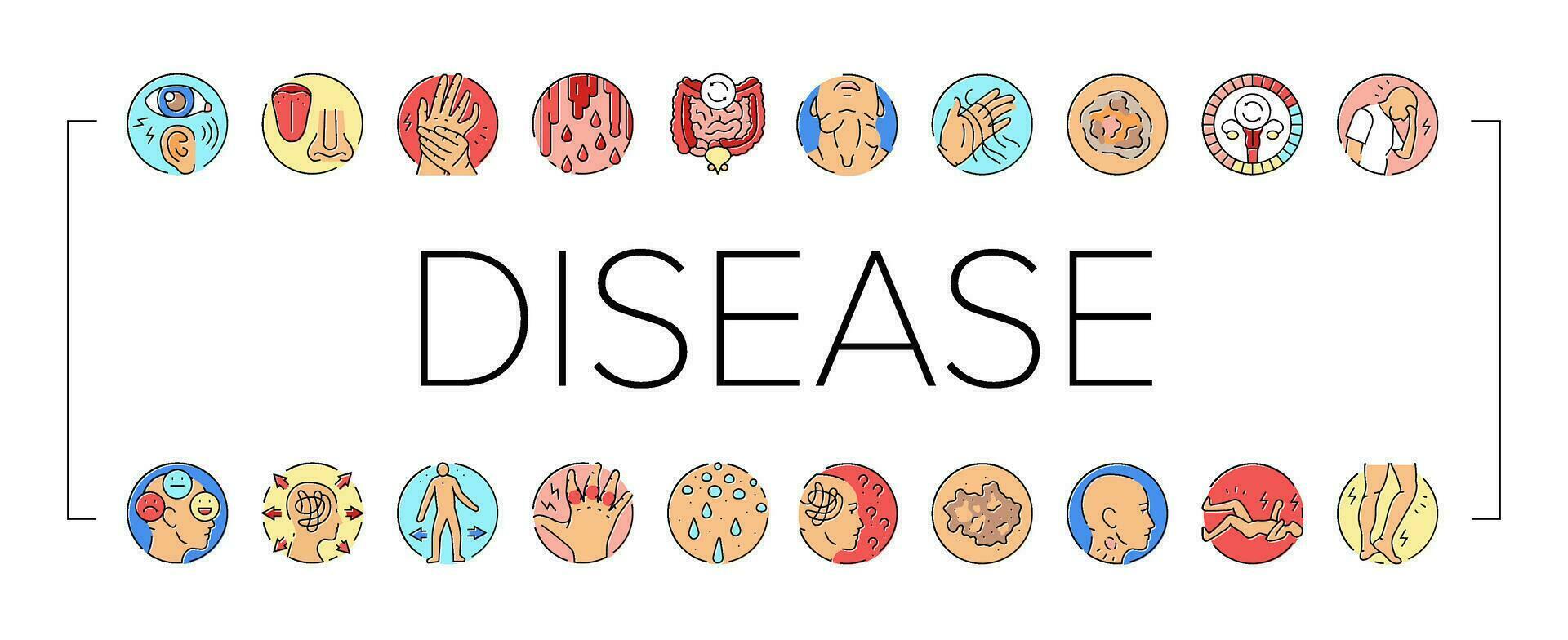 disease medical health icons set vector