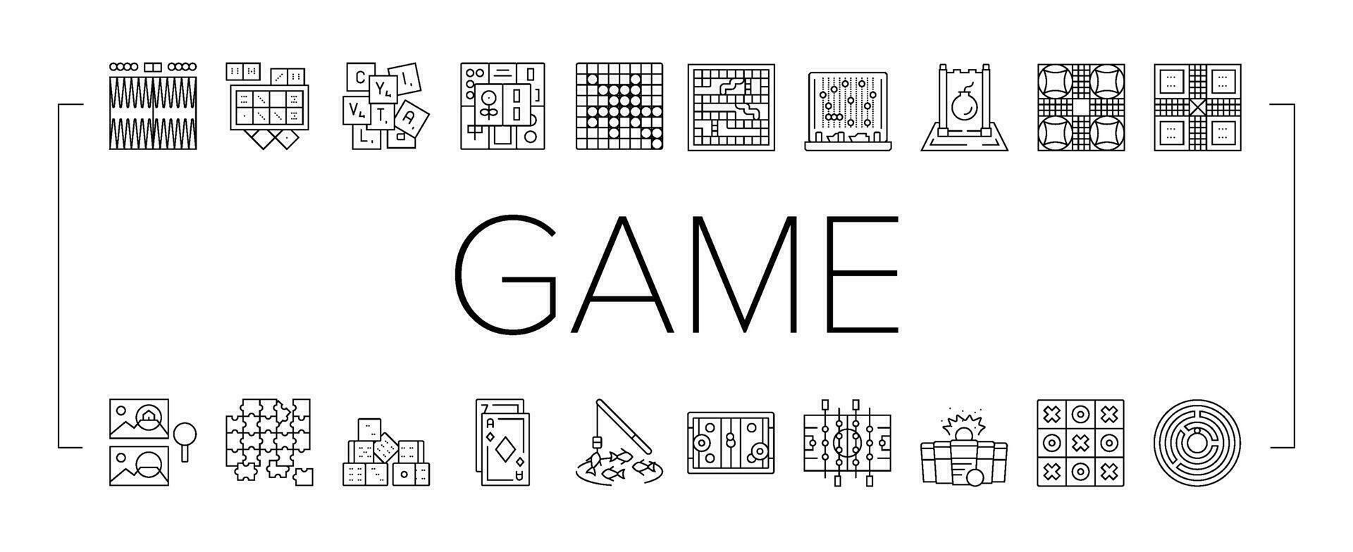 game table play board icons set vector