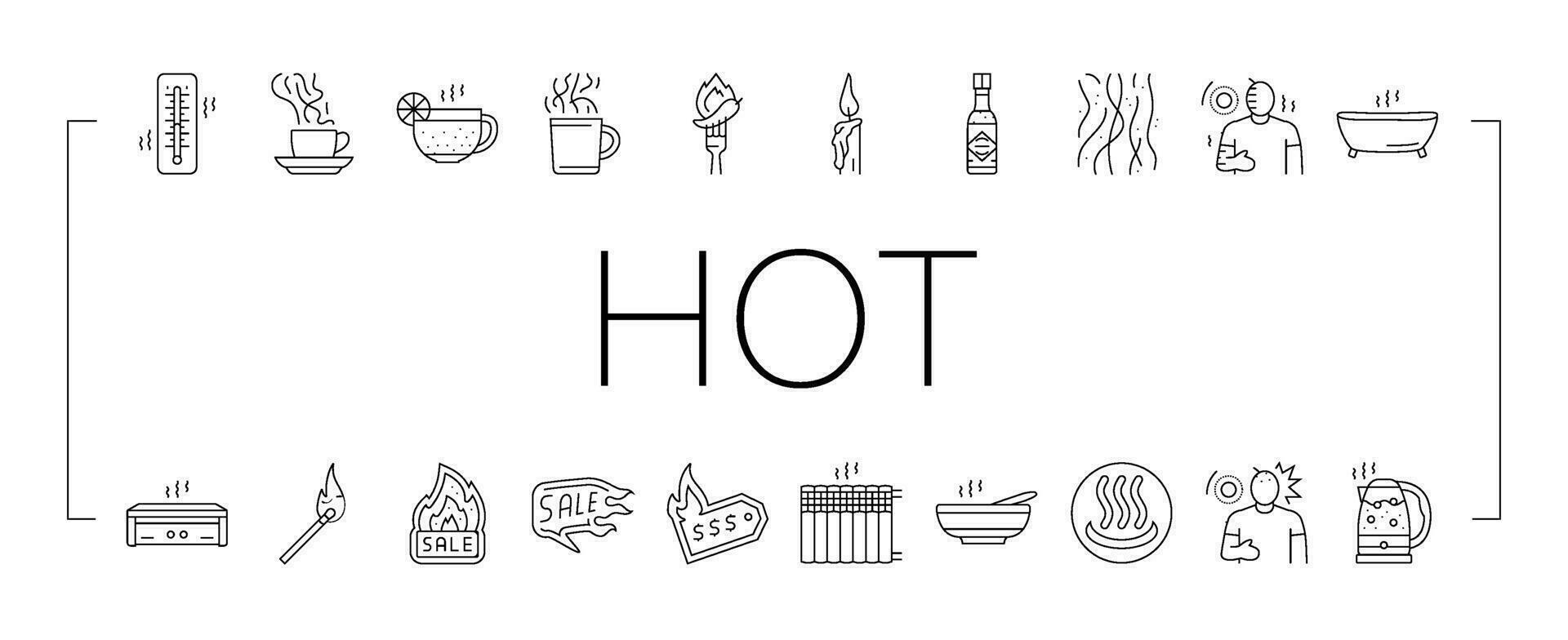 hot fire lable flame tag icons set vector