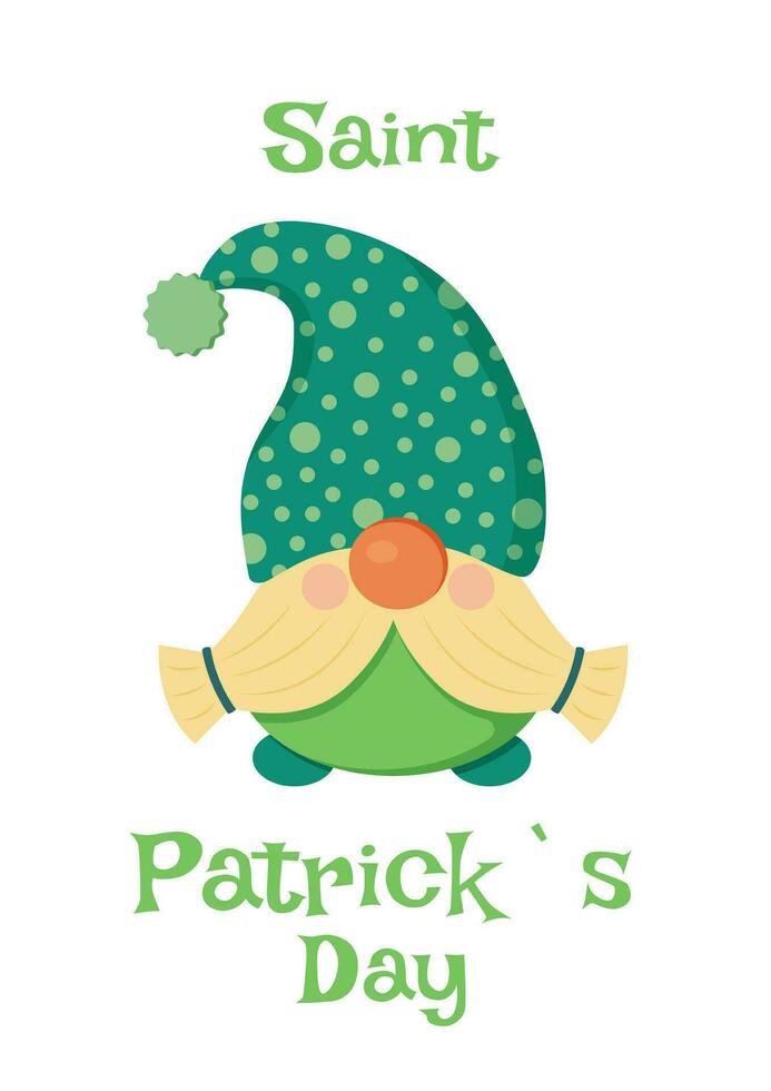 Vector illustration of Happy Saint Patrick s Day card with leprechaun