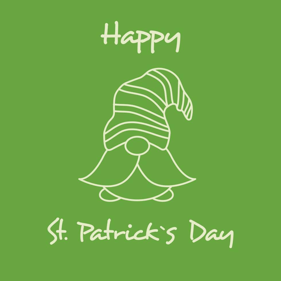 Vector illustration of Happy Saint Patrick s Day green card