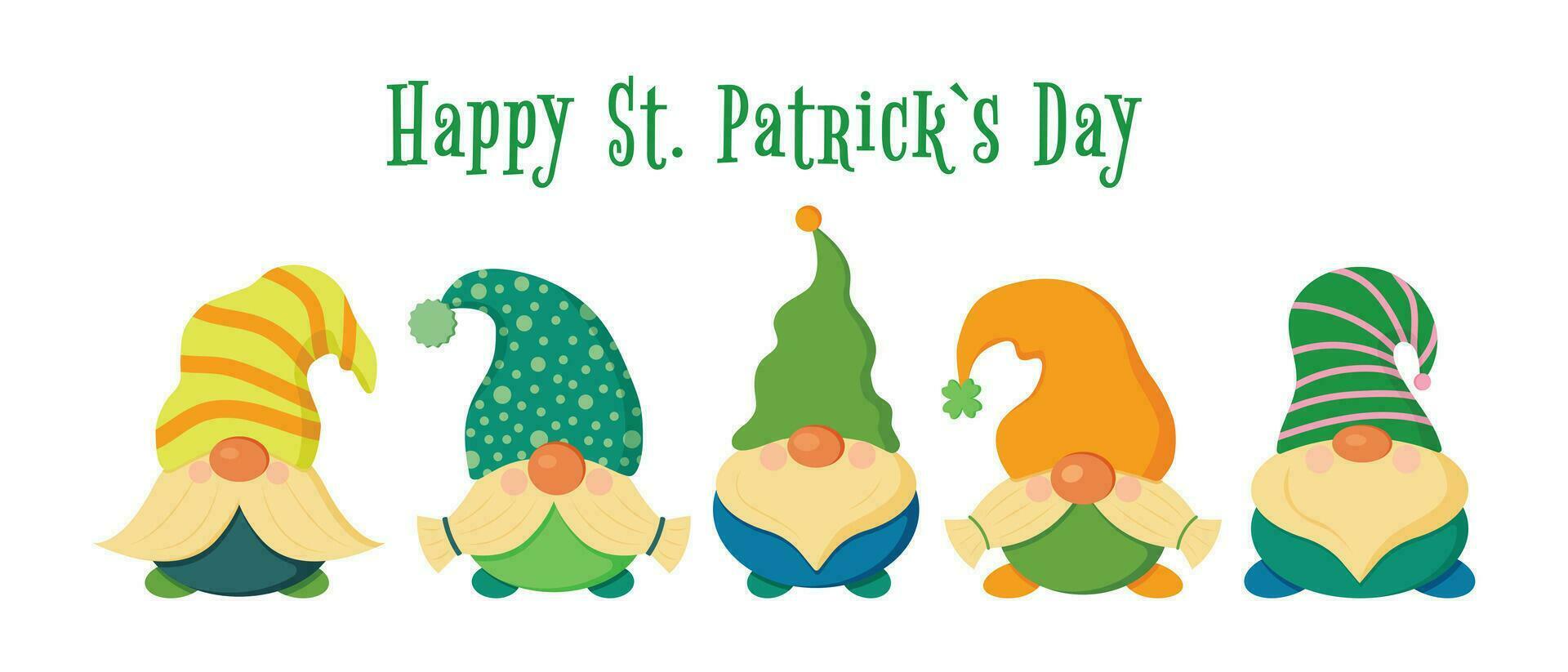 Set of leprechaun. Vector illustration of Happy Saint Patrick s Day