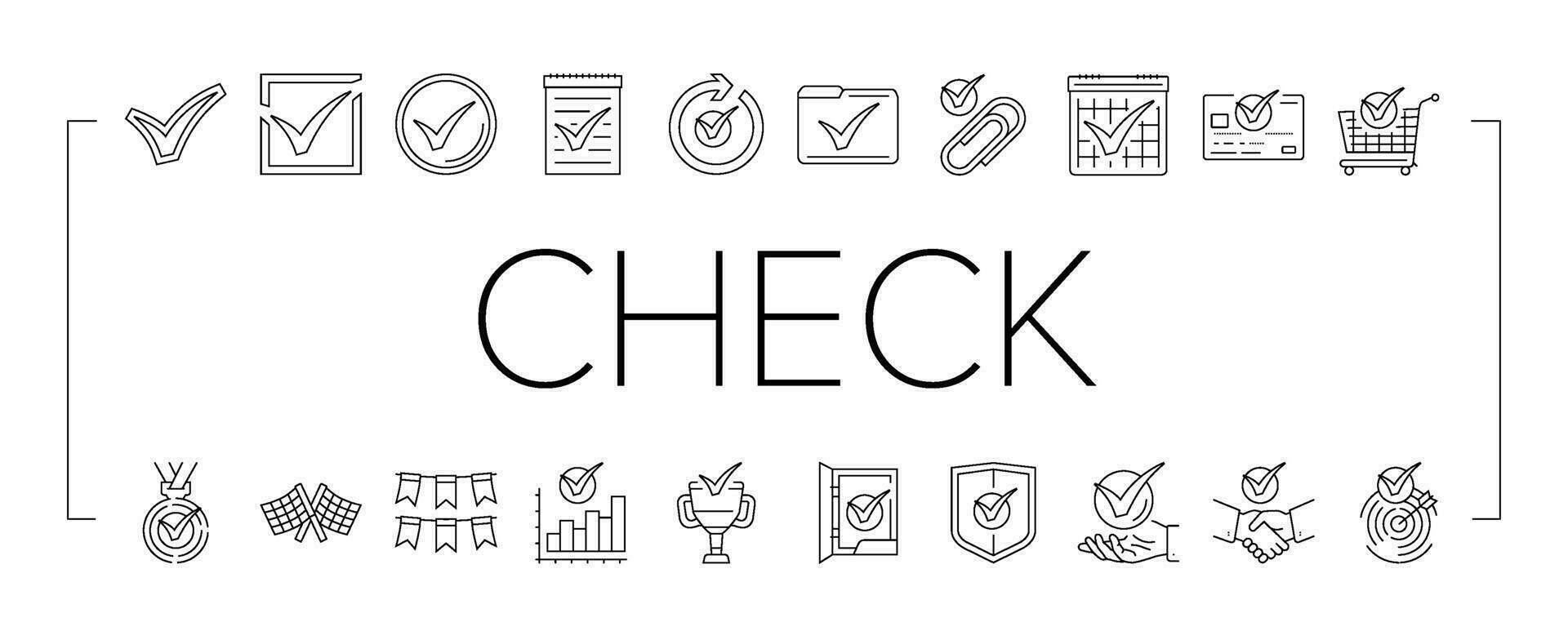 check mark tick ok icons set vector