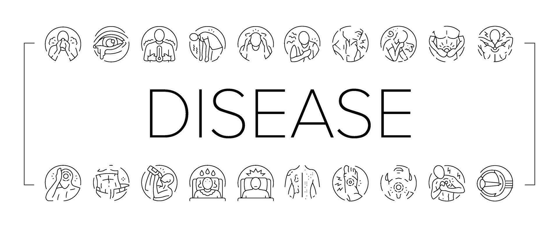 disease health heart icons set vector