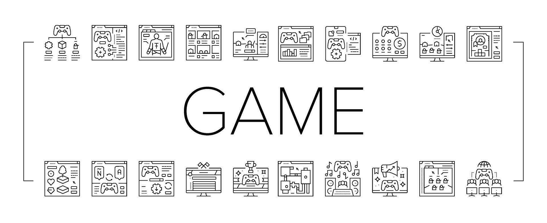 game development computer icons set vector