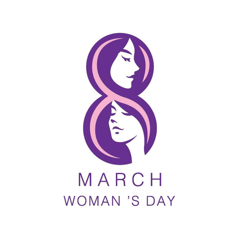 Women's day banner , 8 march, minimal line, vector
