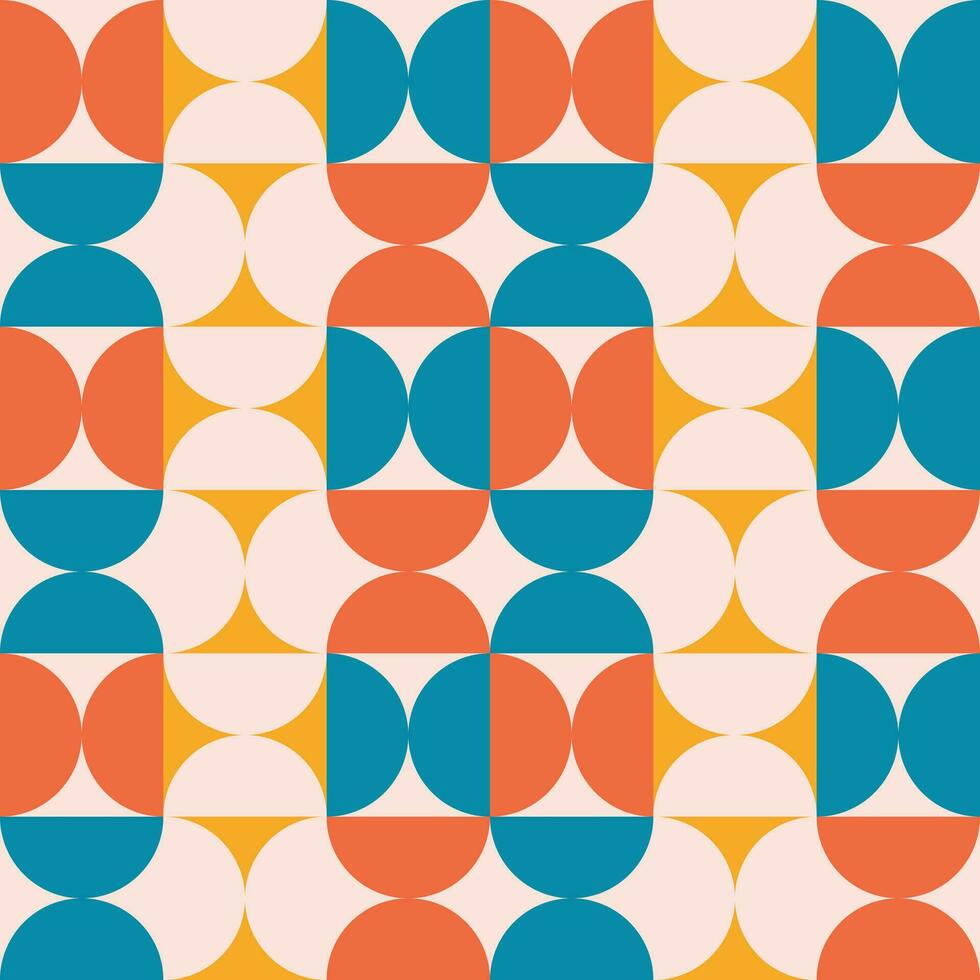 Retro geometric seamless pattern vector image