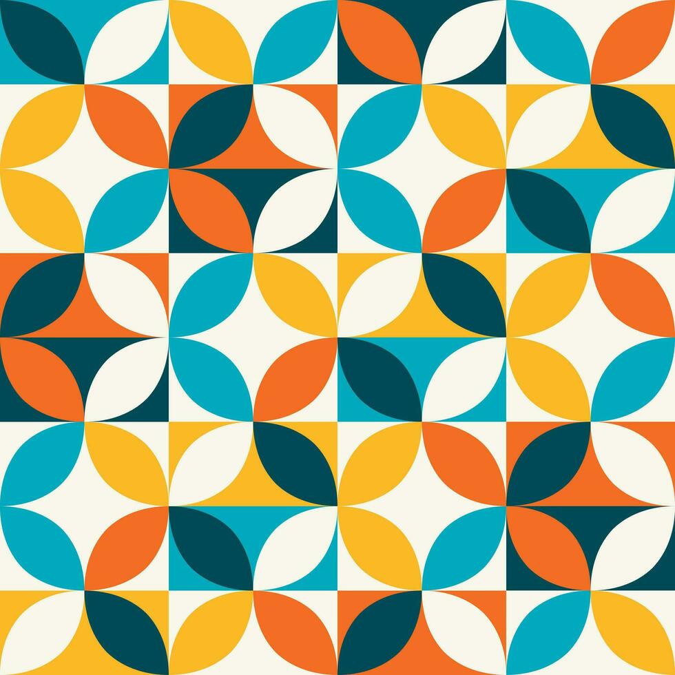 Retro geometric seamless pattern vector image