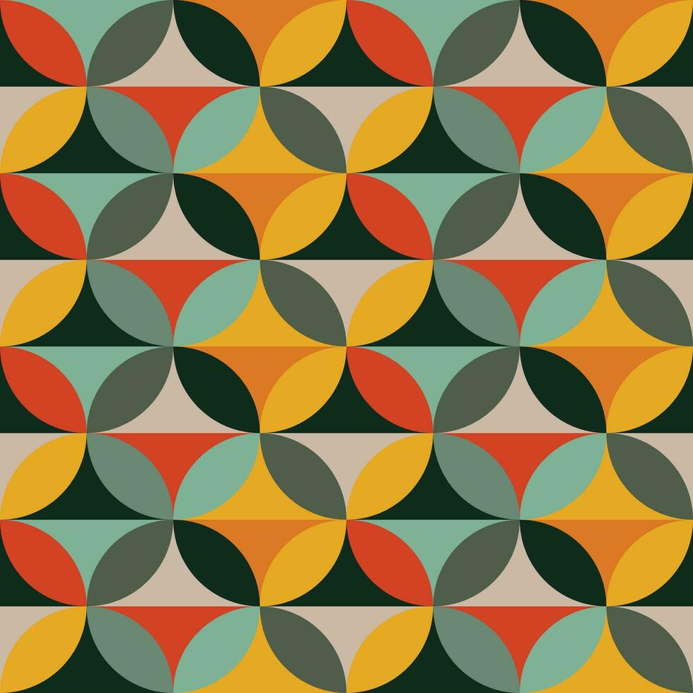 Retro geometric seamless pattern vector image