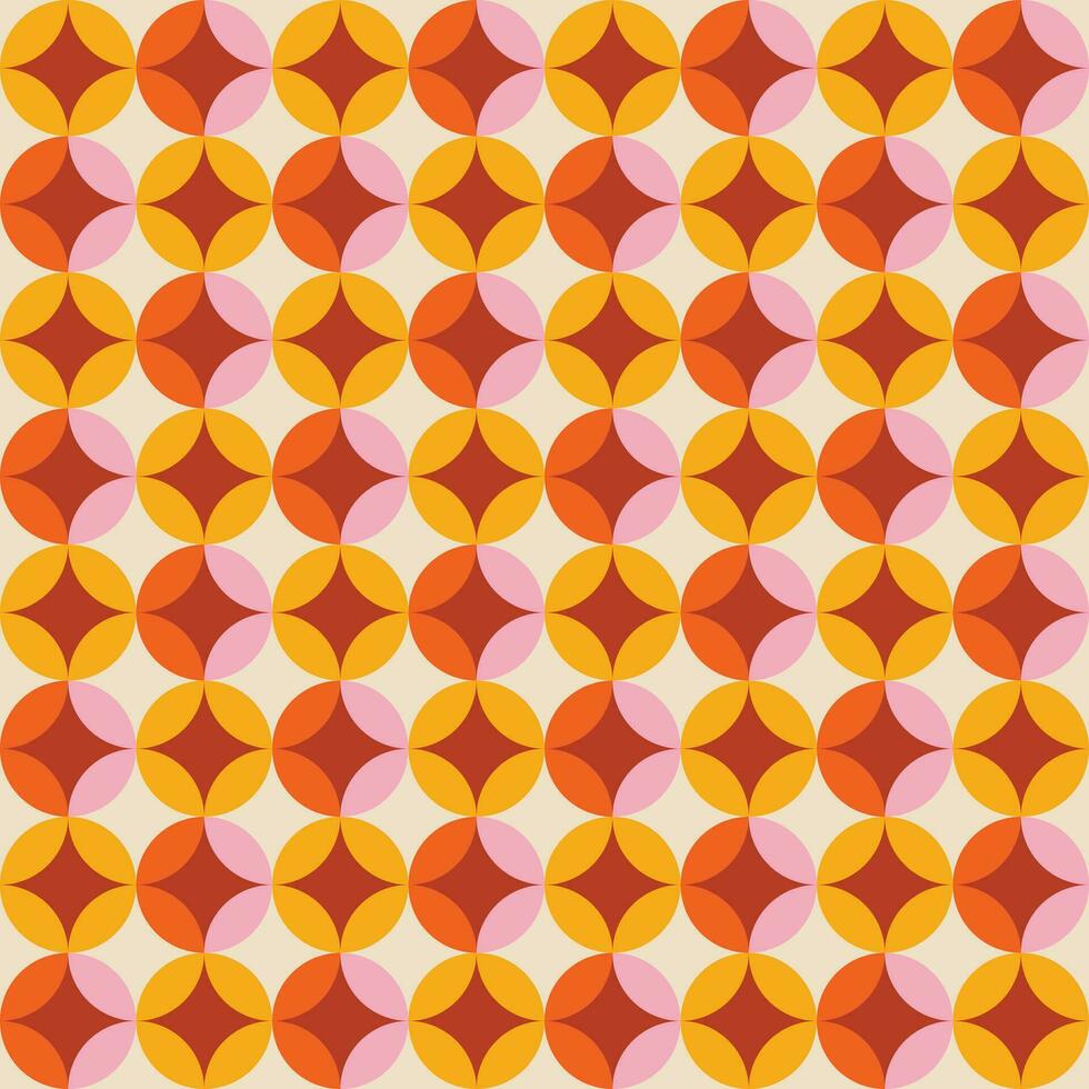 Retro geometric seamless pattern vector image