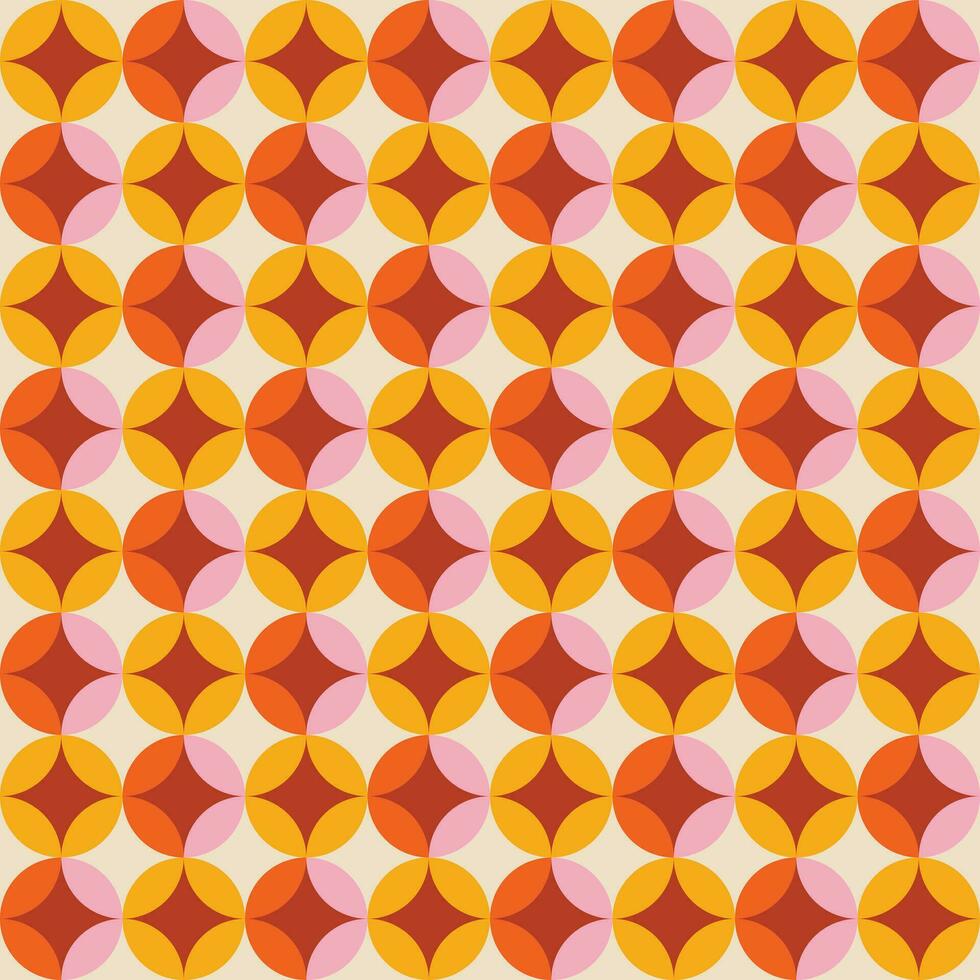 Retro geometric seamless pattern vector image