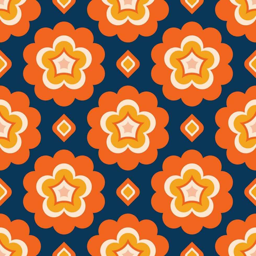 Retro geometric seamless pattern vector image