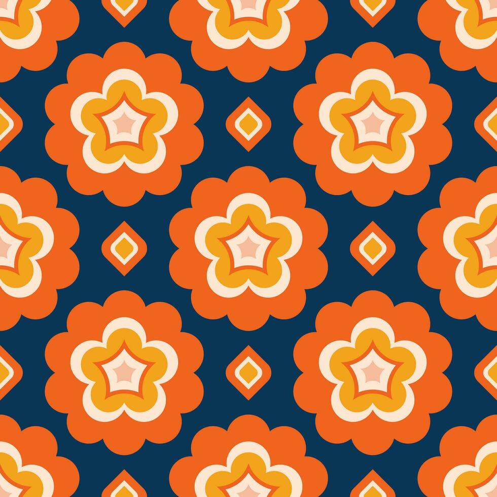 Retro geometric seamless pattern vector image