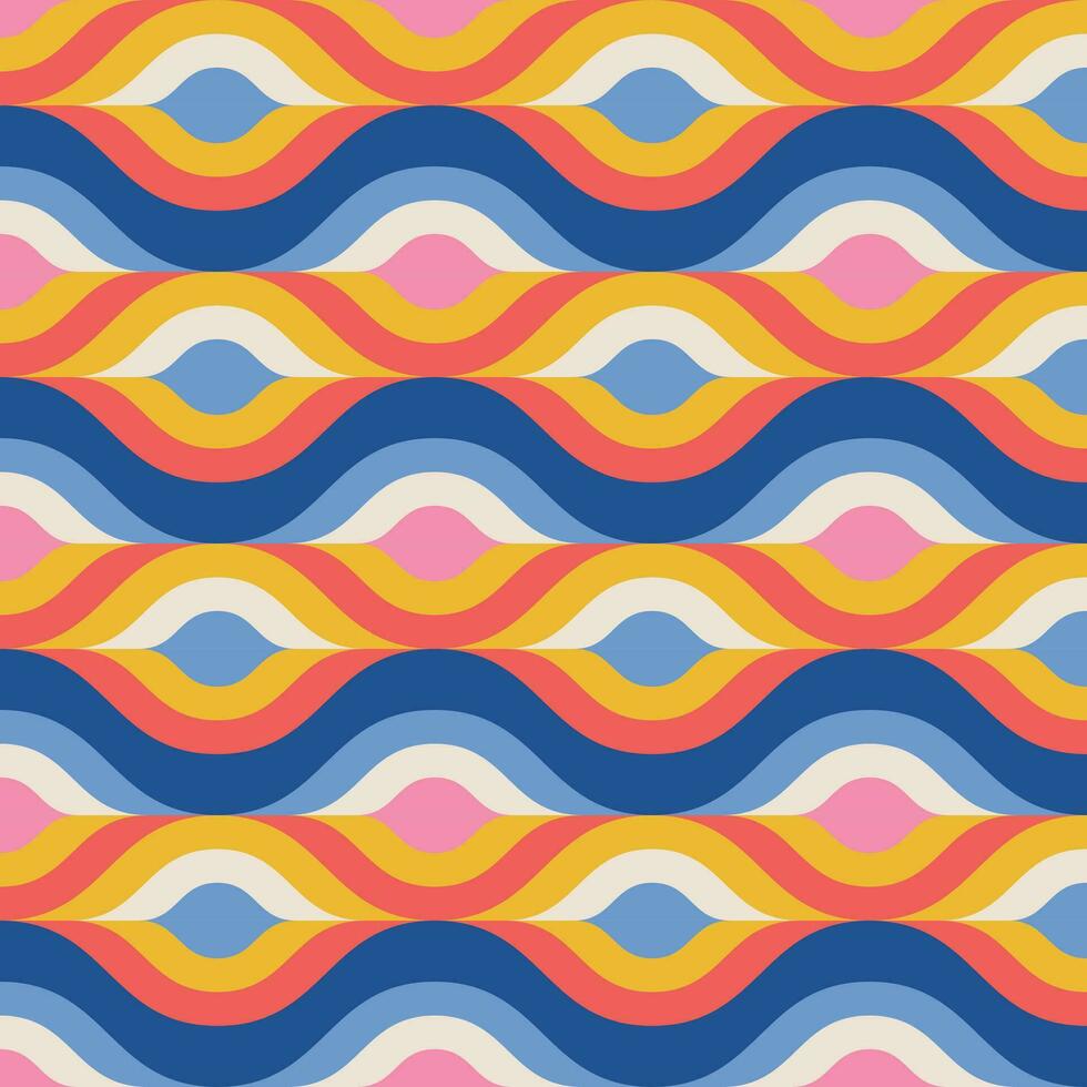 Retro geometric seamless pattern vector image