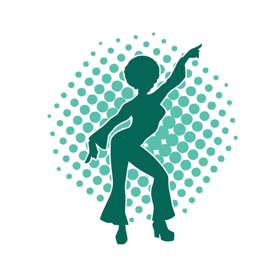 silueta de un Delgado hembra en danza pose. silueta de un mujer baile. vector