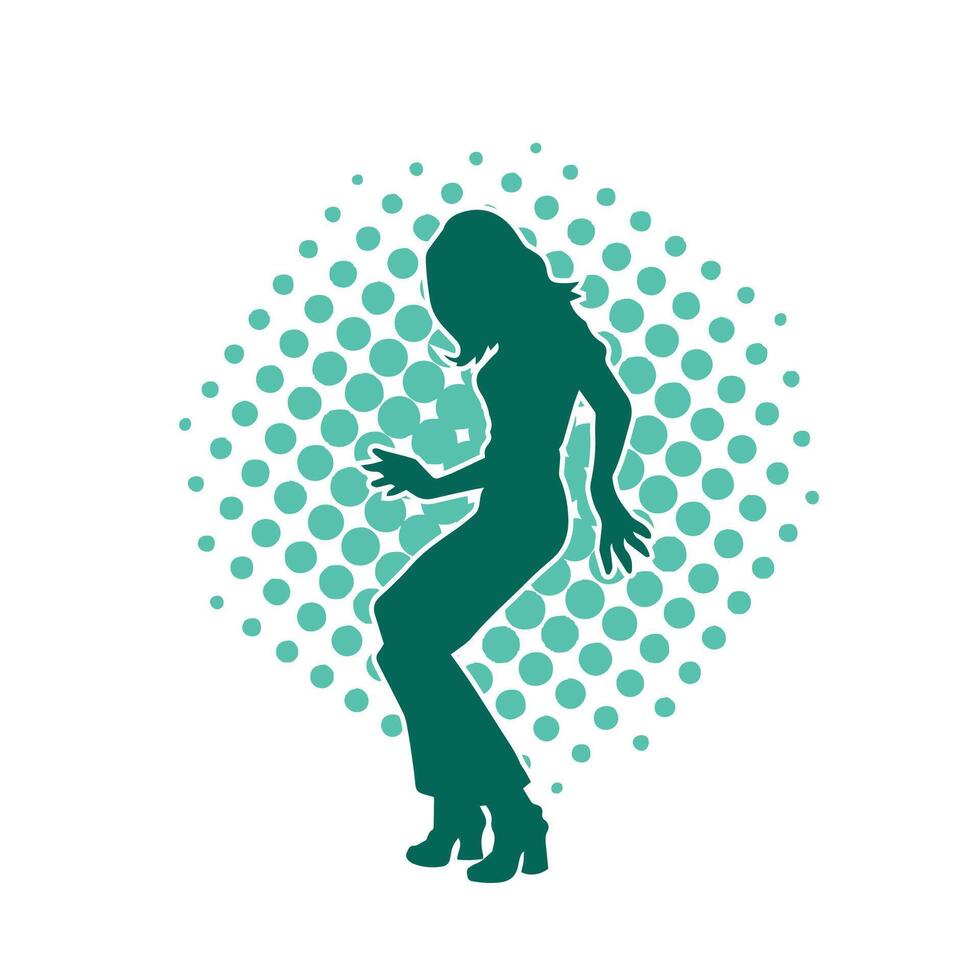 silueta de un Delgado hembra en danza pose. silueta de un mujer baile. vector