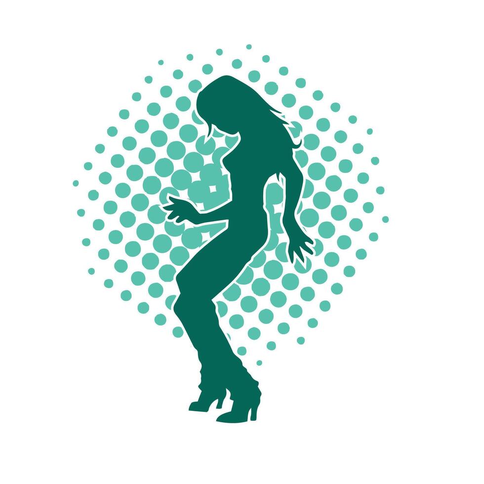 silueta de un Delgado hembra en danza pose. silueta de un mujer baile. vector