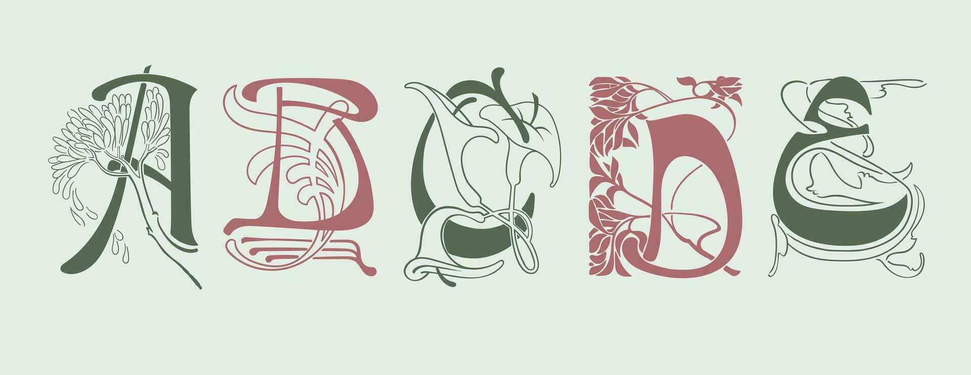 vintage typography alphabets collection vector
