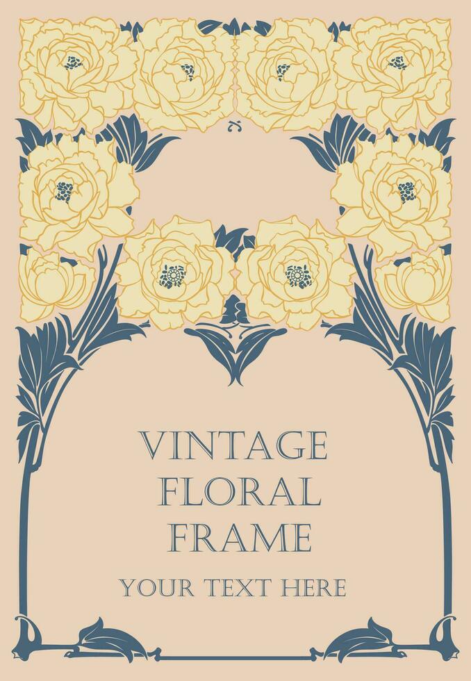 Vintage decorative floral frame background vector