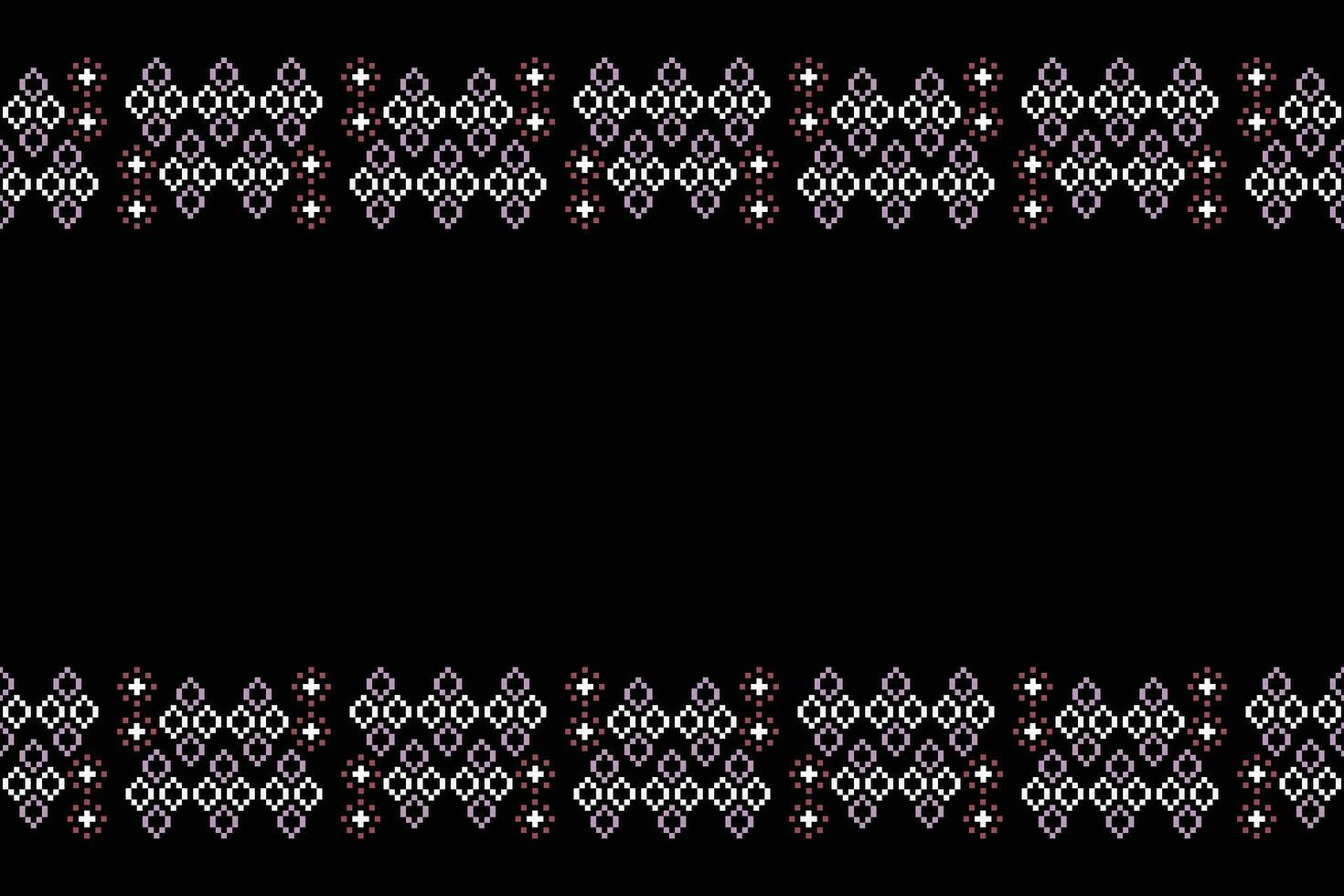 Ethnic geometric fabric pattern Cross Stitch.Ikat embroidery Ethnic oriental Pixel pattern black background. Abstract,vector,illustration. Texture,clothing,frame,decoration,motifs,silk wallpaper. vector