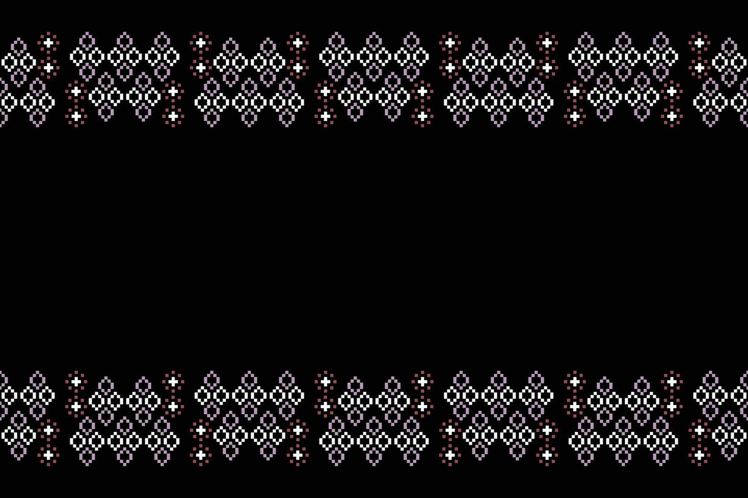 étnico geométrico tela modelo cruzar puntada.ikat bordado étnico oriental píxel modelo negro antecedentes. resumen, vector, ilustración. textura,ropa,marco,decoración,motivos,seda fondo de pantalla. vector