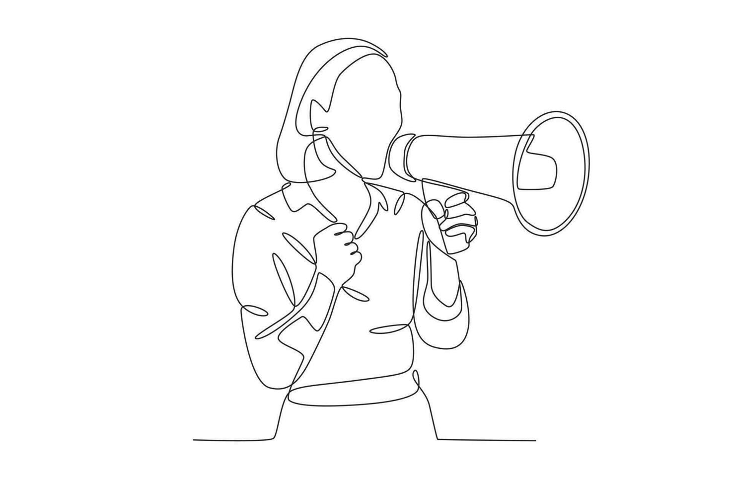 A woman using a megaphone vector